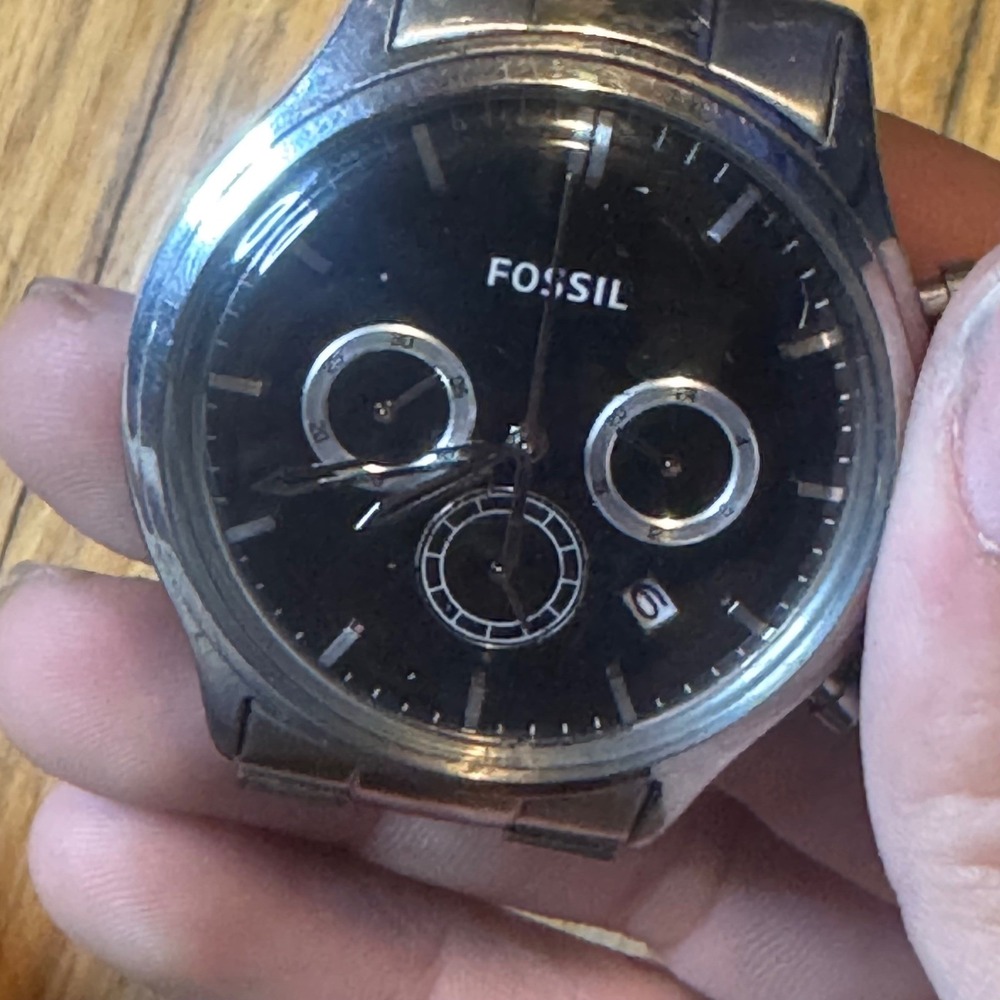 Fossil FS-4642 Mens Chronograph Black Dial Stainless Steel Bracelet Watch 5ATM - Picture 9 of 12